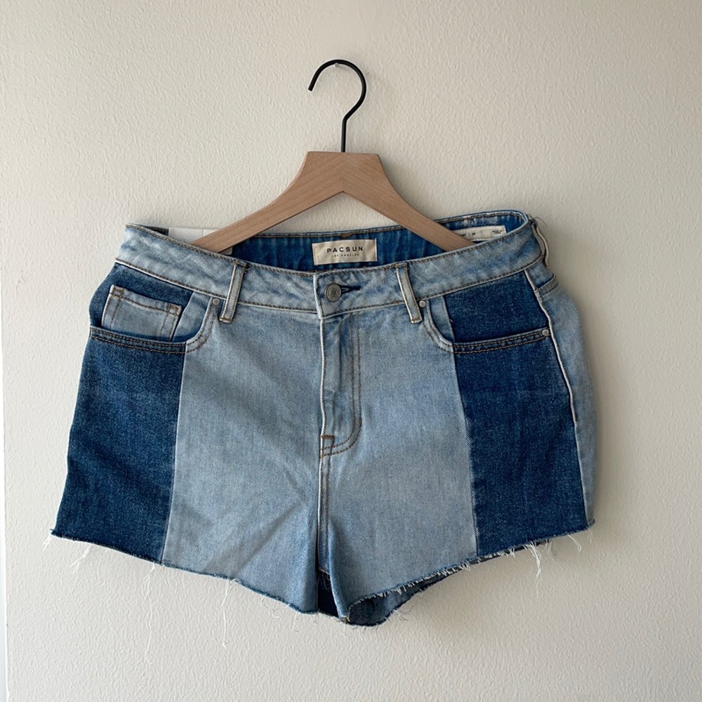 PacSun Patched High Rise Denim Shorts